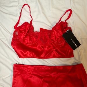 Red sexy two piece set fashion nova